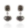 18K White Gold Diamond Gemstone Earrings