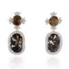 18K White Gold Diamond Gemstone Earrings