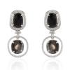 18K White Gold Diamond Gemstone Earrings