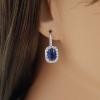 18K White Gold Sapphire Gemstone Earrings
