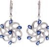 18K White Gold Sapphire Gemstone Earrings