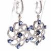18K White Gold Sapphire Gemstone Earrings