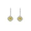 18K Two-Tone Diamond Gemstone Earrings