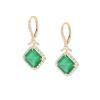 18K Yellow Gold Emerald Gemstone Earrings
