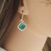18K Yellow Gold Emerald Gemstone Earrings