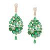 18K Yellow Gold Emerald Gemstone Earrings