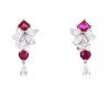 18K White Gold Ruby Gemstone Earrings