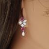 18K White Gold Ruby Gemstone Earrings