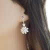 18K Two-Tone Diamond Gemstone Earrings