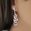 18K Two-Tone Diamond Gemstone Earrings