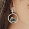 18K Yellow Gold Emerald Gemstone Earrings