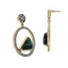 18K Yellow Gold Emerald Gemstone Earrings
