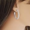 14K White Gold Diamond Gemstone Earrings
