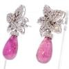 18K White Gold Rubelite Gemstone Earrings