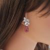 18K White Gold Rubelite Gemstone Earrings