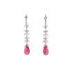 18K White Gold Rubelite Gemstone Earrings