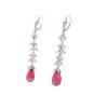 18K White Gold Rubelite Gemstone Earrings