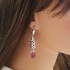 18K White Gold Rubelite Gemstone Earrings