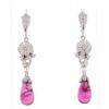 18K White Gold Rubelite Gemstone Earrings