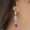 18K White Gold Rubelite Gemstone Earrings