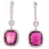 18K White Gold Rubelite Gemstone Earrings