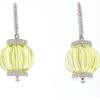 18K White Gold Quartz Gemstone Earrings