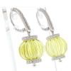 18K White Gold Quartz Gemstone Earrings