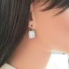 18K White Gold Diamond Gemstone Earrings