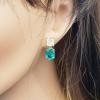18K Yellow Gold Diamond Gemstone Earrings