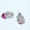 14K White Gold Diamond Gemstone Earrings