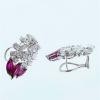 14K White Gold Diamond Gemstone Earrings