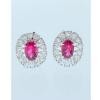 18K White Gold Rubelite Gemstone Earrings