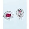 18K White Gold Rubelite Gemstone Earrings