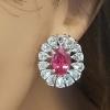 18K White Gold Rubelite Gemstone Earrings