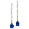 Lab Grown Diamond and Created Sapphire Earrings