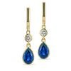Lab Grown Diamond and Created Sapphire Earrings
