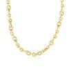 14K Gold Italian Cable Teardrop And Oval Link Necklace