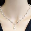 18K White Gold Diamond Gemstone Necklace