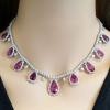 18K White Gold Tourmaline Gemstone Necklace