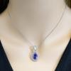 18K White Gold Tanzanite Gemstone Necklace