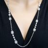 18K White Gold Diamond Gemstone Necklace