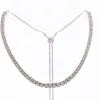 14K White Gold Diamond Gemstone Necklace