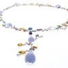 18K White Gold Moonstone Gemstone Necklace