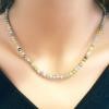 14K White Gold Diamond Gemstone Necklace