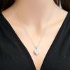 14K White Gold Diamond Gemstone Pendant