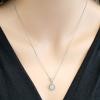 18K White Gold Diamond Gemstone Pendant
