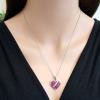 18K White Gold Ruby Gemstone Pendant