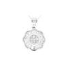 18K White Gold Diamond Gemstone Pendant