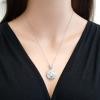 18K White Gold Diamond Gemstone Pendant