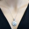 18K White Gold Diamond Gemstone Pendant
